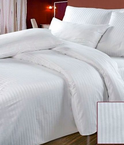 Комплект постельного белья, 1,5 спальный, PREMIUM Страйп-сатин, полоска 1 см
