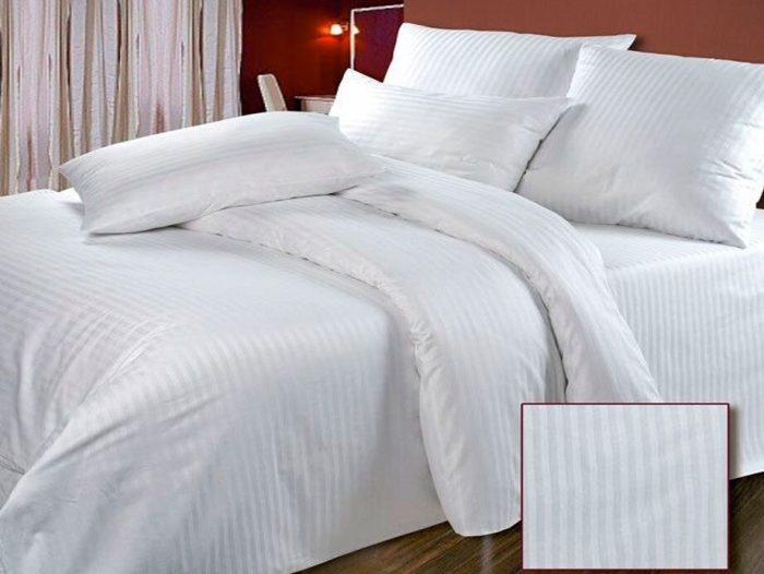 Комплект постельного белья, 1,5 спальный, PREMIUM Страйп-сатин, полоска 1 см